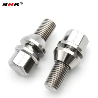 China Gr.5 Titanium Alloy High Performance 10.9 Grade 17mm Hex Floating 60 Degree Cone Seat Gr.5 Titanium Alloy Ti-6Al-4V Auto Hub Bolts M12x1.25 x28mm for sale