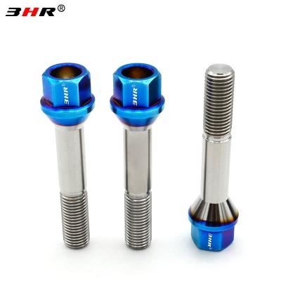 China Gr.5 Titanium Alloy Burnt Blue Color High Performance 10.9 Grade 17mm Hex 60 Degree Cone Seat Gr.5 Titanium Alloy Ti-6Al-4V Hook Bolts M12x1. 25x60mm for sale