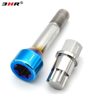 China Gr.5 Titanium Alloy 10.9 Grade Burnt Blue Color Torx Socket 60 Degree Cone Seat Gr.5 Titanium Alloy Ti-6Al-4V Lug Bolt M14x1.5x52mm For Seat Auto Ferrari for sale