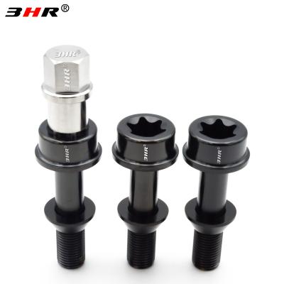 China Gr.5 Black Color Titanium Alloy 3HR Torx Socket Floating 60 Degree Cone Seat Gr.5 Titanium Alloy Ti-6Al-4V Lug Bolt M14x1.5x52mm For Ferrari Auto for sale