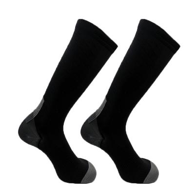 China Fitness Antibacterial Unisex Running Marathon 20-30 mmHg High Compression Black Knee Socks for sale