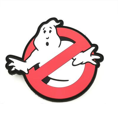 China Sustainable Custom Eco-Friendly Soft Rubber PVC Sport Badge, Custom No Ghosts Patches For Clothes With Hook&Look Backing, Glow In The Dark for sale