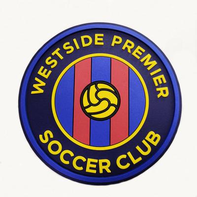 China high quality Customized Design 2D&3D PVC 3D Soft Rubber Soccer Club Patch Embossed Patch for sale