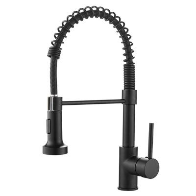 China High Quality Brass Full Accessories Kitchen Faucets Adjustable Spring Metered Black Faucet For Kitchen for sale