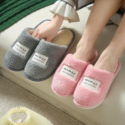 China Warm Unisex Cute Home Autumn Slippers Fashion Trend Cotton Slippers Winter Plush Thick Bottom Non-slip for sale