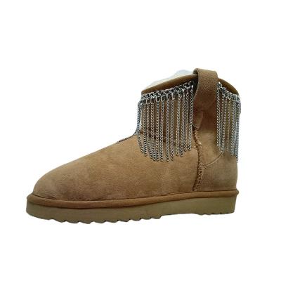 China Fashion trend sell well new winter sheepskin system with warm brown leisure shorts tube snow boots for sale