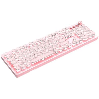 China Hot Selling Metal Mechanical Keyboard and Mouse PC Gaming Keyboard and Mouse Set Wired Pink Combination for sale