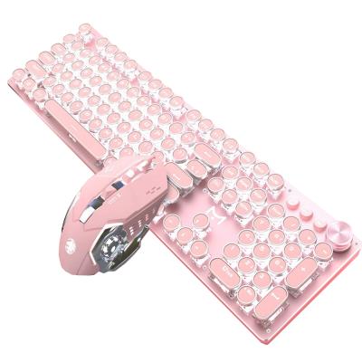 China Cable PUNK Combination by Set 2021 Hot Selling Metal Mechanical Keyboard and Mouse PC Gaming Keyboard and Mouse for sale