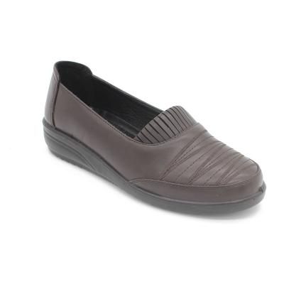 China Round Woman Shoes New Arrivals Unique Single Shoes Soft Soled Flat Non-slip Breathe Free Leather Shoes for sale