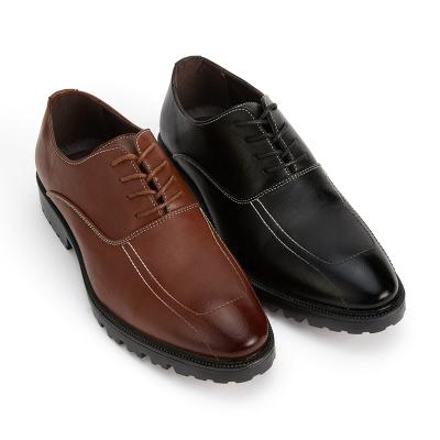 China Durable Leather Men's Dress ShoesSpring Fashion Shoes British Thick Base Round Top Men's Retro Business Casual Shoes for sale