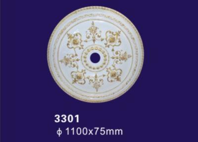 China Hand Painted Color Polyurethane Ceiling Medallion With Gold Color for sale