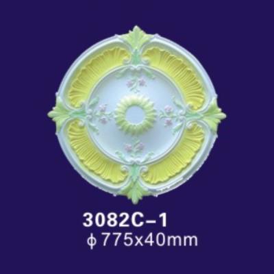 China White Color Ceiling Light Cover Plate , 30 Inches Rosettes Gypsum Ceiling Rose for sale