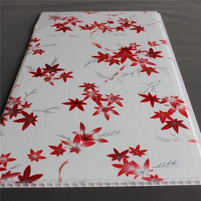 China Flower Design WPC Wall Panel Waterproof / Plastic Interior Wall Paneling For Bathroom for sale