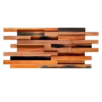 China Solid Wood Mosaic Wall Panels , Room Reclaimed Boat Wood Wall Panel for sale