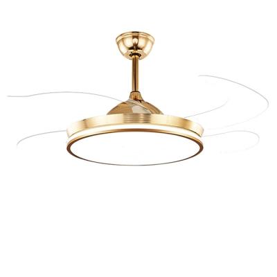 China OEM High Quality Modern Custom Color Remote Control Living Room Acrylic Crystal Ceiling Fan Led Lamp for sale