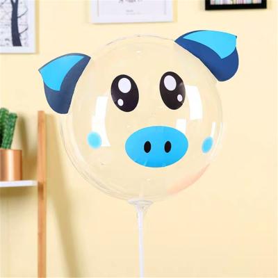 China Promotional Toy 18 Inch Bobo Led Balloon Inflatable Bobo Balloon With Sticker For Christmas And Party Decoration for sale