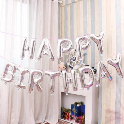 China Wholesales Gold Silver Letter Foil Balloon Happy Birthday Chian Non-toxic Foil Balloons for sale