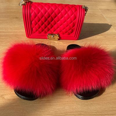 China Pro Grade Anti-odor real jancoco fur slides high quality colorful fur sliders fur slides sandals for women for sale