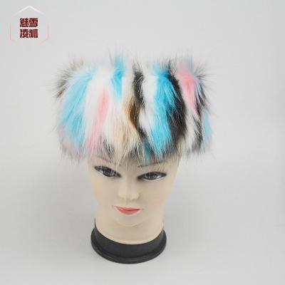 China Wholesale Faux Fur Fashion Women's Winter Warmer Ladies Warm Women's Headband Faux Fur Designed Hairbands Fur Headband for sale