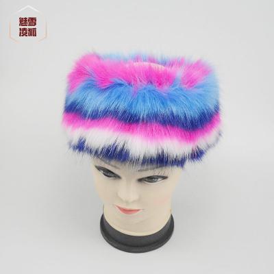 China 2020 Thick Hairy Faux Fur Earmuff Faux Fur Headband Outdoor Hat Winter Hairy Women for sale