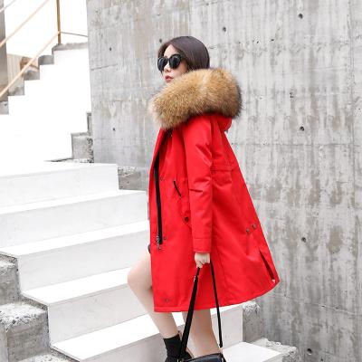 China High quality fashionable anti-shrink winter thick parka winter thick parka fur rabbit fur lining parka for sale