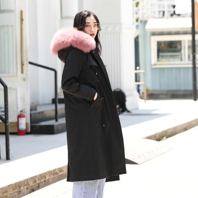 China Natural Fox Fur Coat Sale Fox Fur Coat Hooded Anti-Shrink Warm Faux Fur Coat for sale