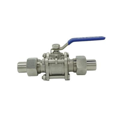 China Best Selling General Powerful Ball Valve Manufacturer 1 Inch High Quality Union Industrial Three Piece Ball Valve With Lock for sale