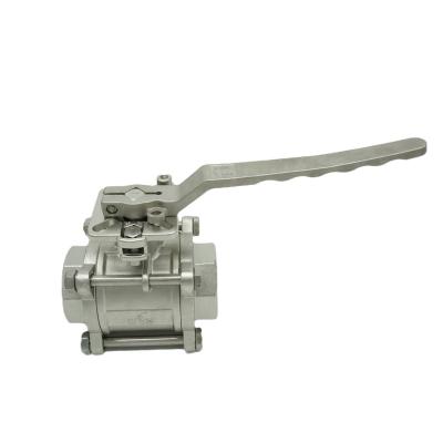 China New Design Stainless Steel Throttle Mouth Thread Three-Piece Platform Ball Valve General Internal Valve 304/316 High Thread for sale