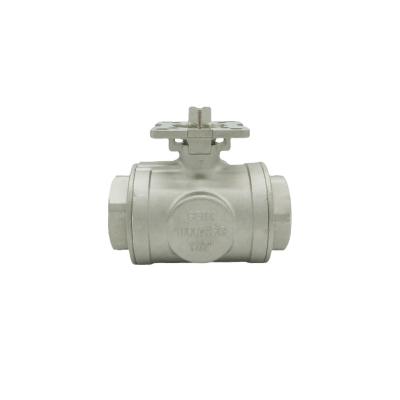 China General China Stainless Steel Ball Valve SS304/316 Internally Threaded Three Way T Type Ball Valve Corrosion Resistant for sale