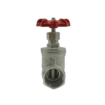 China CF8M Gate Valve DN32 Stainless Steel General Manual Handwheel Red for sale