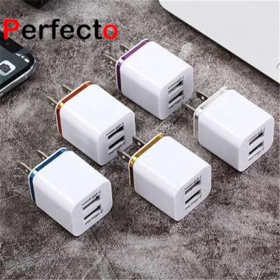 China Universal Wall Charger 2.1A US/EU Plug Travel Adapter Dual Ports USB Mobile Phone Charger for sale