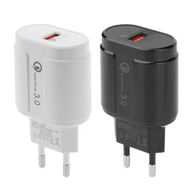 China QC3.0 High Speed ​​Quick Charger 5V3A USA EU UK Plug Wall Charger 1 Port USB Phone Charger for sale