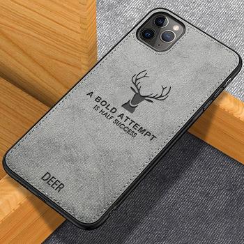 China Anti-slip Cell Phone Protector Fabric Texture Deer Case For iPhone 11 pro XS max XR X 7 8 plus Soft TPU Phone Case For Huawei Mate 30 for sale