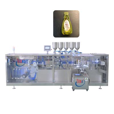 China Different packing volumes will use pumps different material liquid plastic bottle shape mini liquid ampoule forming filling sealing machine for sale