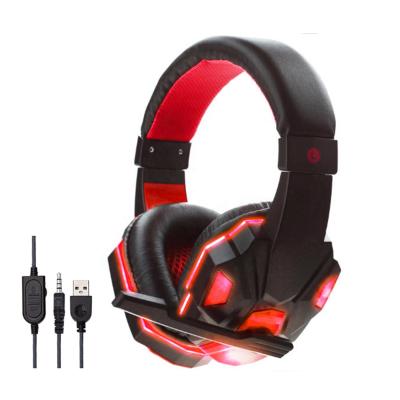 China Comfortable Wearing Stereo Gaming Headset For PC PS4 Xbox One Controller Noise Canceling Over Ear Gaming Headphones With MIC LED Light for sale