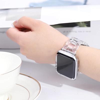 China Non-specific Transparent Strap For Apple Watch Series 6 Se 5 4 3 2 1 Band 38mm 40mm Resin Strap For Iwatch 42mm 44mm Watch Band Accessories for sale