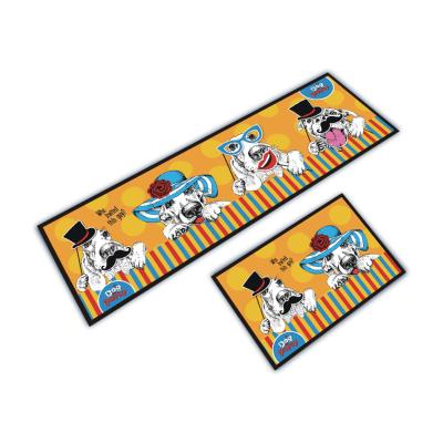 China Factory Wholesale Cartoon Washable Printed Anti Fatigue Floor Mat Set Kitchen Cushioned Covers for sale