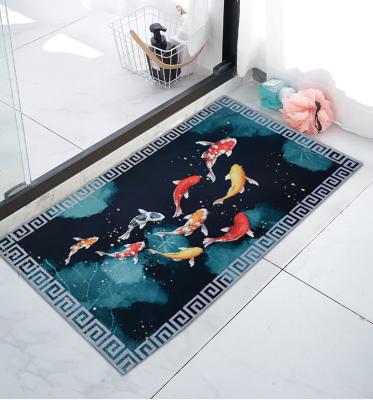 China Modern Custom Modern Stain Resistant Rectangle Non-Slip Door Mat Bathroom Rug for sale