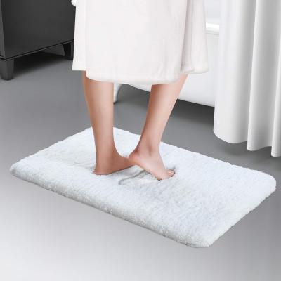 China Wholesale Sustainable Shaggy Carpet Bathroom Rug Ultra Soft Fashion Solid Color Bath Floor for sale