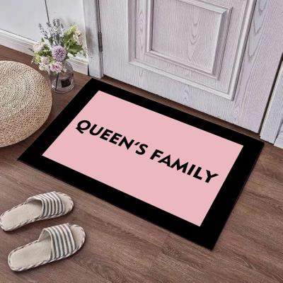 China Fashion Entrance Shoe Scraper Pink Area Rug Home Non-slip Front Door Mat for sale