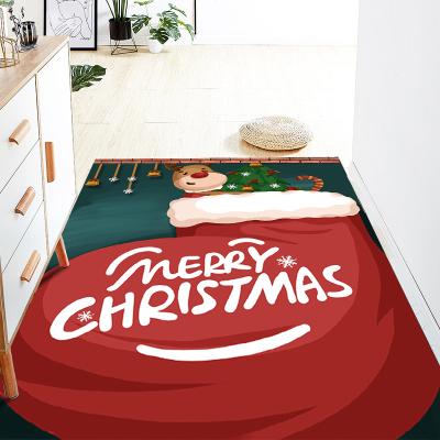 China Custom Printed Area Rug Christmas Floor Mat Washable Wholesale Non-slip Children Rug for sale