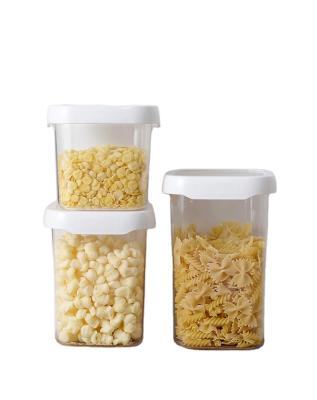 China Non-hole cover kitchen food grade container pasta grain food storage jar stackable plastic sealed tank for sale