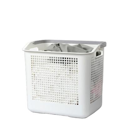 China Contemporary High Quality Multifunctional Plastic Turnover Large Capacity Laundry Drain Storage Baskets With Handles for sale