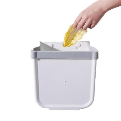 China Viable Wall Mounted Collapsible Dry Wet Separation Buffet Kitchen Plastic Trash Bin for sale