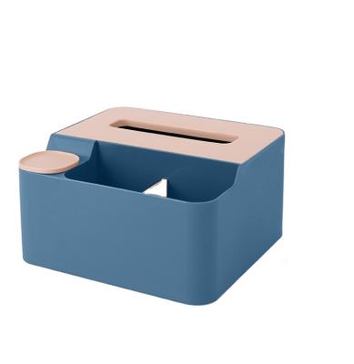 China Sustainable Multifunctional Home Office Table Organizer Plastic Sorting Tissue Storage Box With Lid for sale