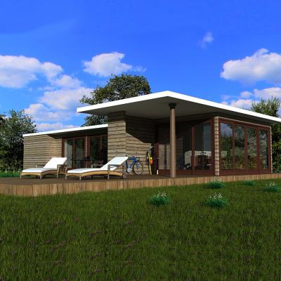 China Quacent Modern Prefab House Sips Kit House Gampling House Modern Tiny Villa With High Insulation OSB Sandwich Panel for sale