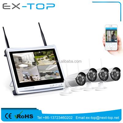 China Plug and play Built in Wireless Monitor 1080P 4CH NVR 960P Wifi IP Camera CCTV Kit EX-WK7604-305OW-13 for sale