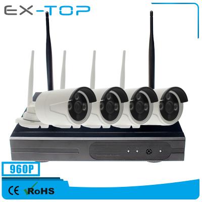 China 6 Users 960P 4CH ONVIF P2P H.264 Wifi Wireless CCTV NVR Rohs Security Camera Kit for sale