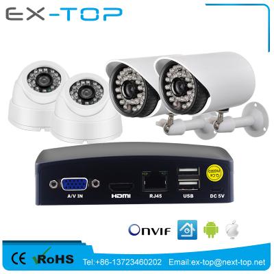 China Waterproof/Waterproof 1080N TVI/CVI/CVBS/IPC 5 in 1 Mini Hybrid DVR + 720P 4ch Camera CCTV AHD DVR kit for sale