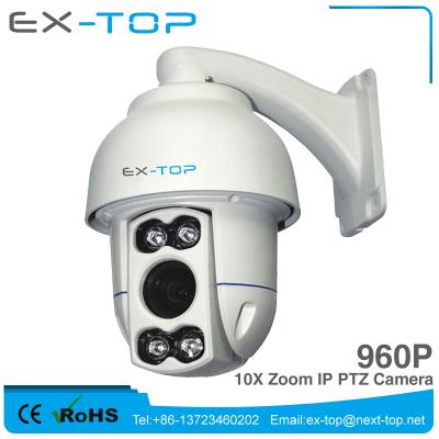 China Outdoor Waterproof / Waterproof Mini Hight Speed ​​Dome 10X Optical Zoom PTZ IP Camera for sale